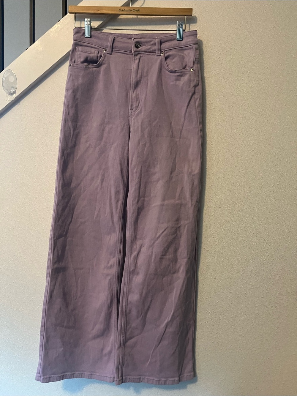 Wide Leg Flare Jeans in Lavender